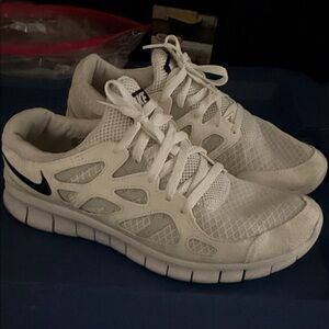 Nike Mesh White Sneakers with Black Swoosh